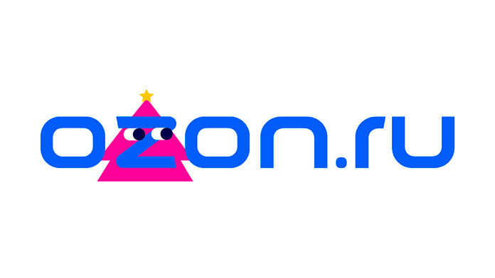 новогодний логотип Озон